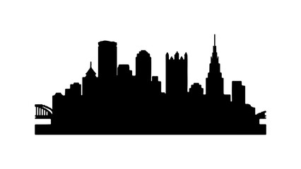 Naklejka premium City skyline silhouette with transparent background