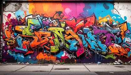 Naklejka premium Vibrant graffiti mural on a city wall