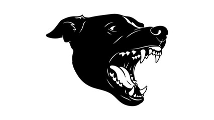 Aggressive dog head with transparent background