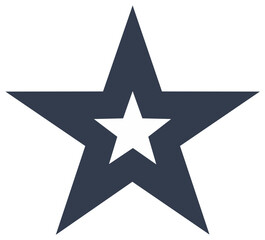 Obraz premium Stylized Five-Point Star with White Interior Star: Symbolic Icon Depicting Success, Achievements and Ratings