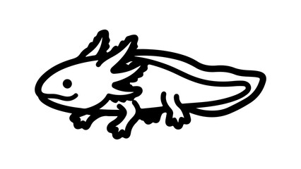 Axolotl sketch with transparent background