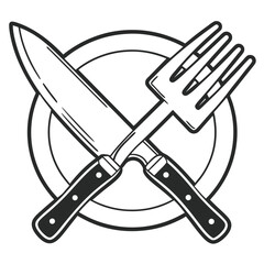 Black Silhouette Vector of Kitchen Tool Badge