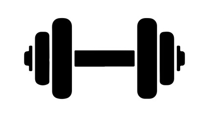 Black barbell with transparent background