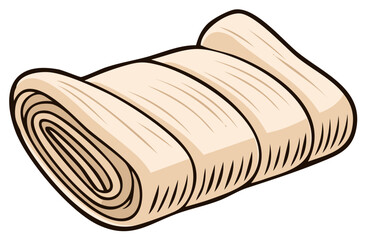 Folded Beige Fabric Roll Illustration for Texture Textile Designs