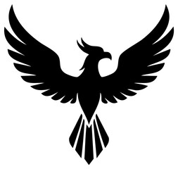 Obraz premium Stylized Silhouette of a Mythical Phoenix Bird in Flight