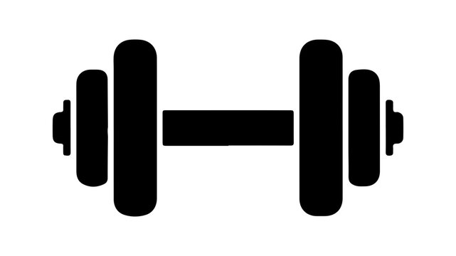 Black barbell with transparent background