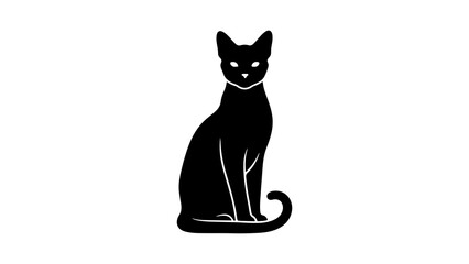 Black cat silhouette with transparent background