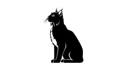 Black cat silhouette with transparent background