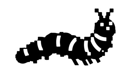 Black caterpillar with transparent background