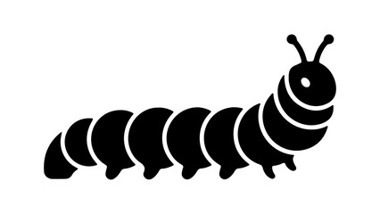 Black caterpillar with transparent background