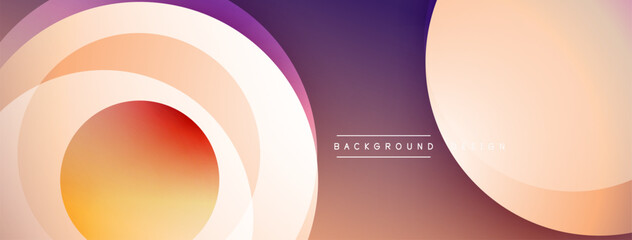 Abstract gradients form layered circles, creating modern background. Soft colors blend, offering visual depth, simple elegance.