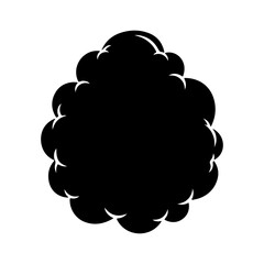 Black cloud shape with transparent background