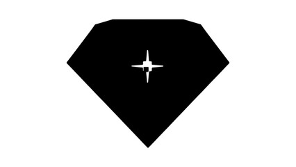 Fototapeta premium Black diamond gem with transparent background