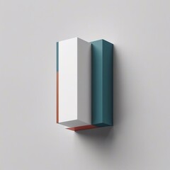 Modern composition of white teal terracotta blocks abstract minimalist forms