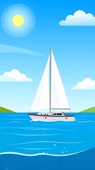 Obraz premium Sailing yacht on a sunny day