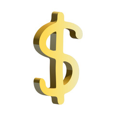 3d dollar currency symbol. Single element for design