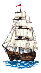 Sailing ship illustration