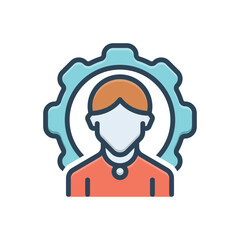 Color illustration icon for role