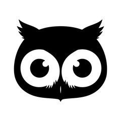 Black owl face with transparent background