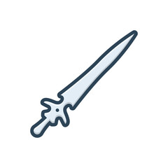 Color illustration icon for sword