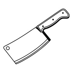 Flat Vector of Meat Cleaver Side Profile