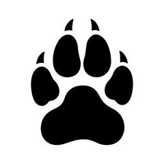 Black paw print with transparent background