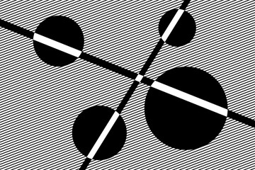 Geometric modernism. Imagination style. Abstract shapes illustration. Modern black and white abstract geometric background. Urban.