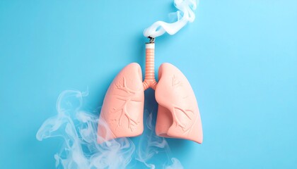 Pink lungs, smoke, health awareness