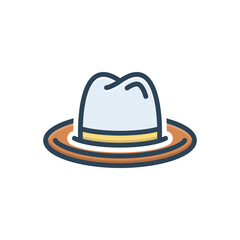 Color illustration icon for hat