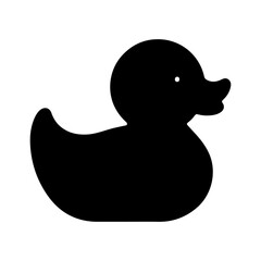 Black rubber duck with transparent background