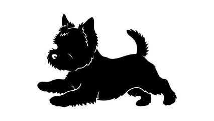 Black terrier silhouette with transparent background