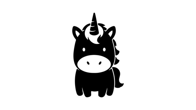 Black unicorn with transparent background