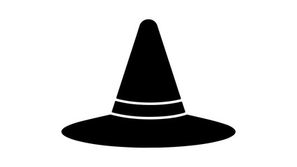 Black witch hat with transparent background