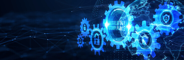 Compliance rules regulation policy law. Business, Technology, Internet and network concept. 3d illustration