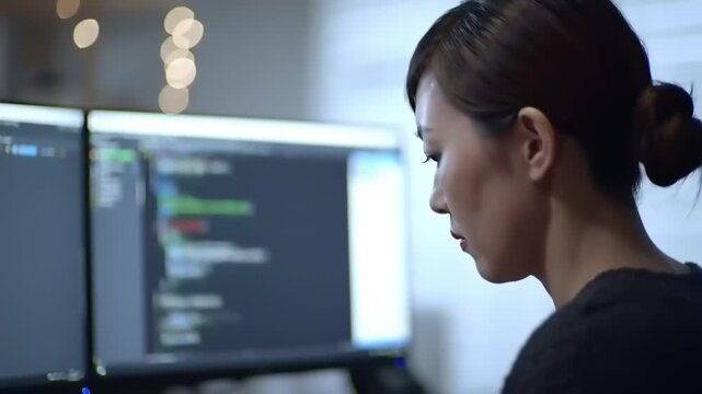 Woman working on computer