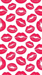 Red lips pattern on white (1)