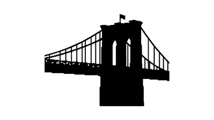 Brooklyn bridge silhouette with transparent background