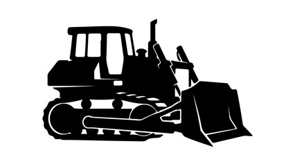 Bulldozer machinery with transparent background