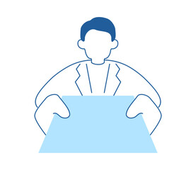 処方箋を出す医師のイラスト　ベクター
