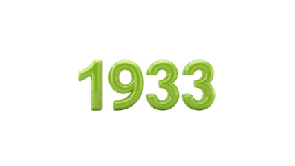 1933 Shiny Green Number Rendering