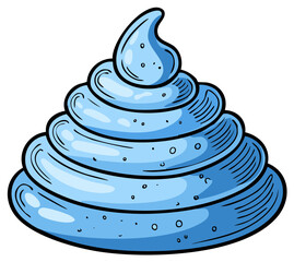 Blue whipped cream swirl illustration, cartoon dessert topping