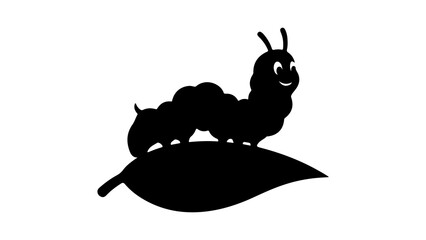 Caterpillar on leaf with transparent background