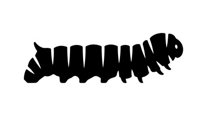 Caterpillar silhouette with transparent background