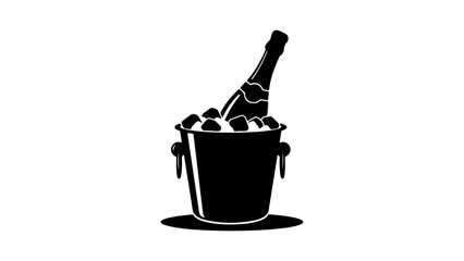 Champagne bottle in ice bucket with transparent background © Agung