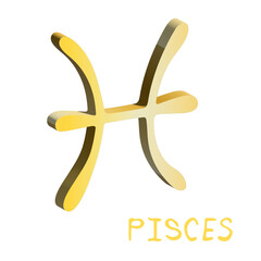 Obraz premium 3d pisces zodiac sign Astrology clipart Element for design