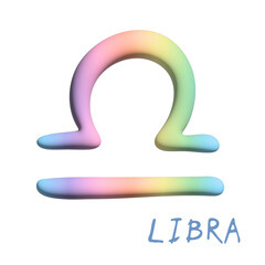 3d libra zodiac sign Astrology clipart Element for design