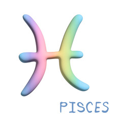 Obraz premium 3d pisces zodiac sign Astrology clipart Element for design