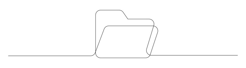 One Line Art of Open Folder Icon Design