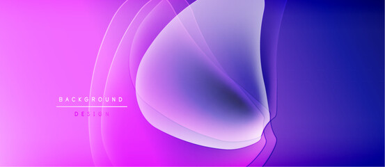 Abstract flowing shapes, purple hues dominate. Gradient background creates dynamic visual effect. Text reads background design.