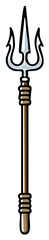 Illustration of trident a three pronged spear used in mythology as a symbol of power